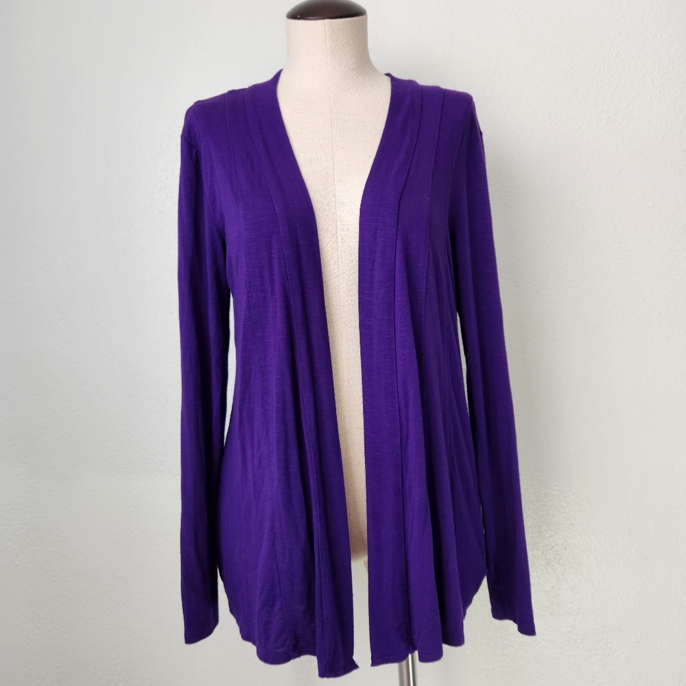Coldwater Creek Purple Open Cardigan Small